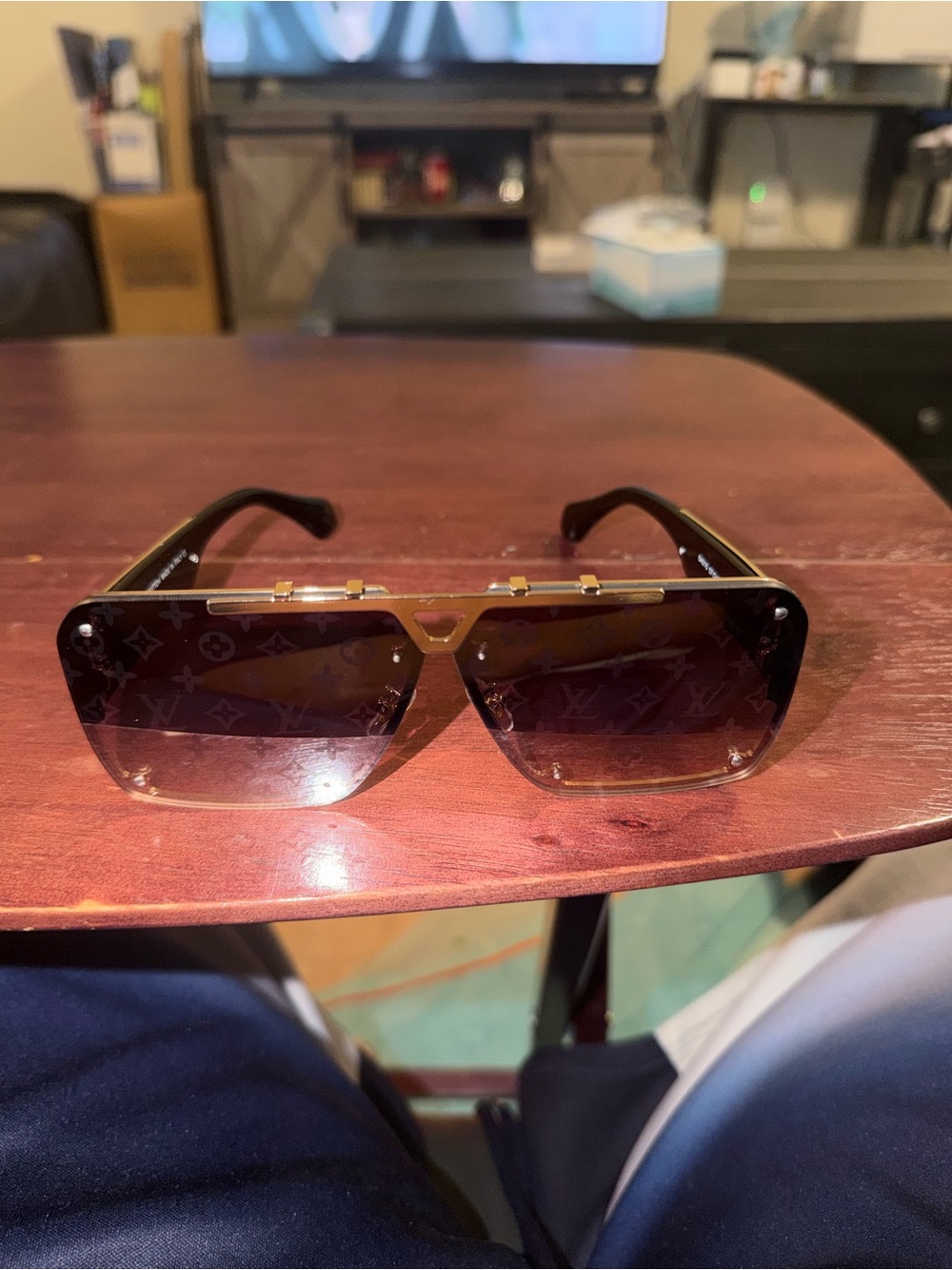 Louis Vuitton Brown Gradient Monogram Shield Sunglasses